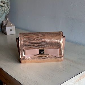 Kate Spade Metallic Rose Gold/Nude Clutch/Crossbody